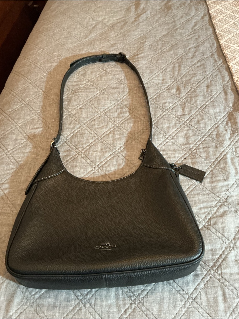 Coach Black Pebbled Leather Hobo Shoulder Bag